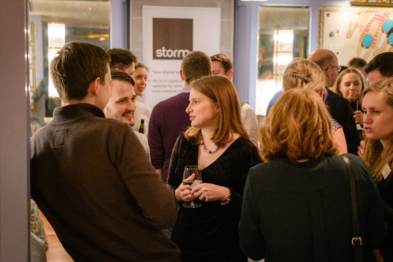 People mingling at a BDF event