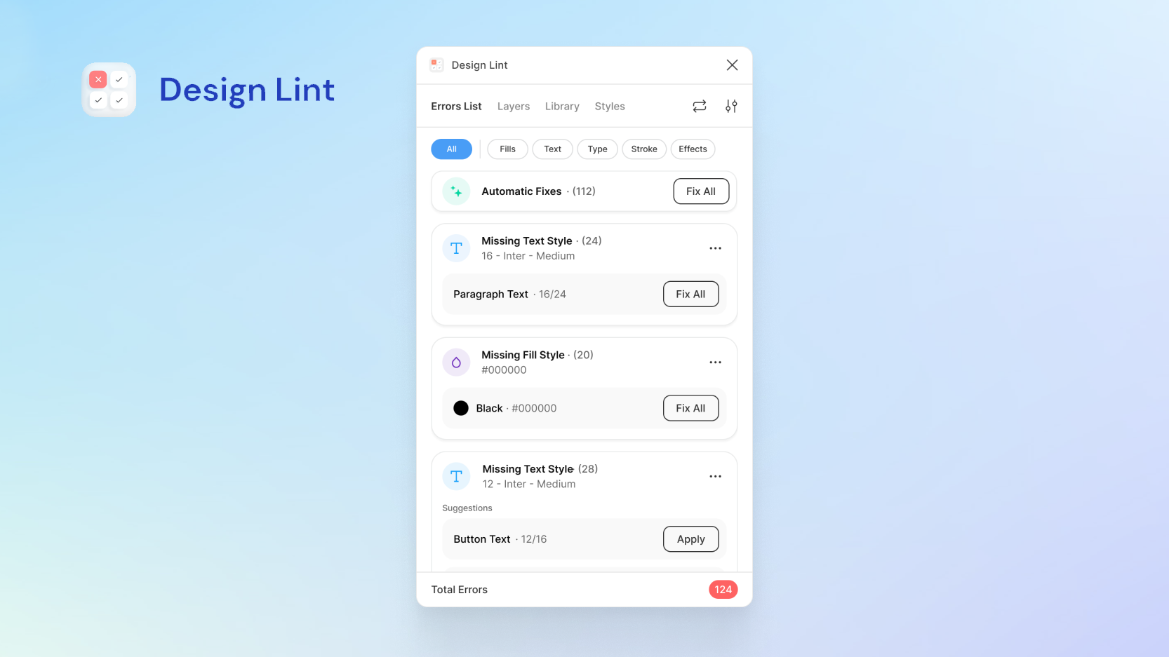 Preview of the Design Lint plugin